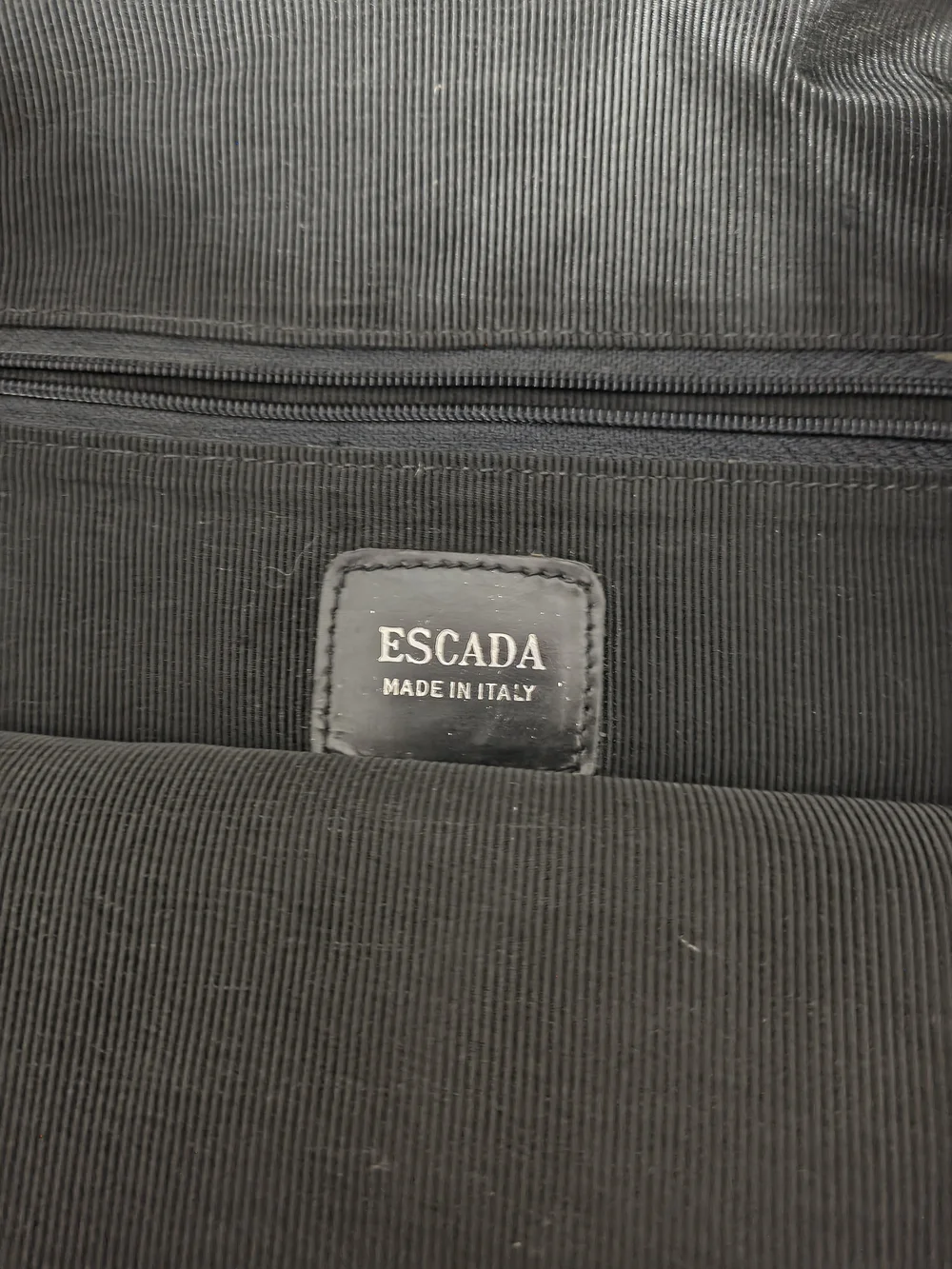 Vintage Escada Brown Suede Tote Bag with Croc-Embossed Leather Trim